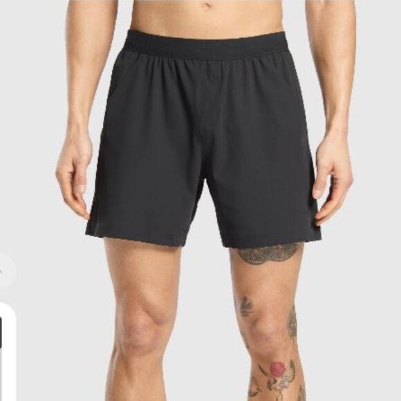 Gymshark Black Hybrid 6" Athletic Shorts - Picture 1 of 6